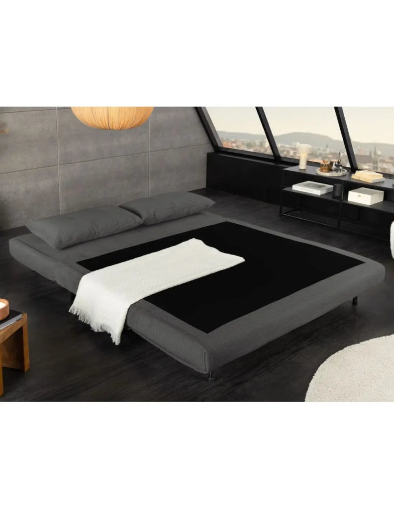 Divano trasformabile retto PRESTO grigio scuro – Divano letto 2 posti