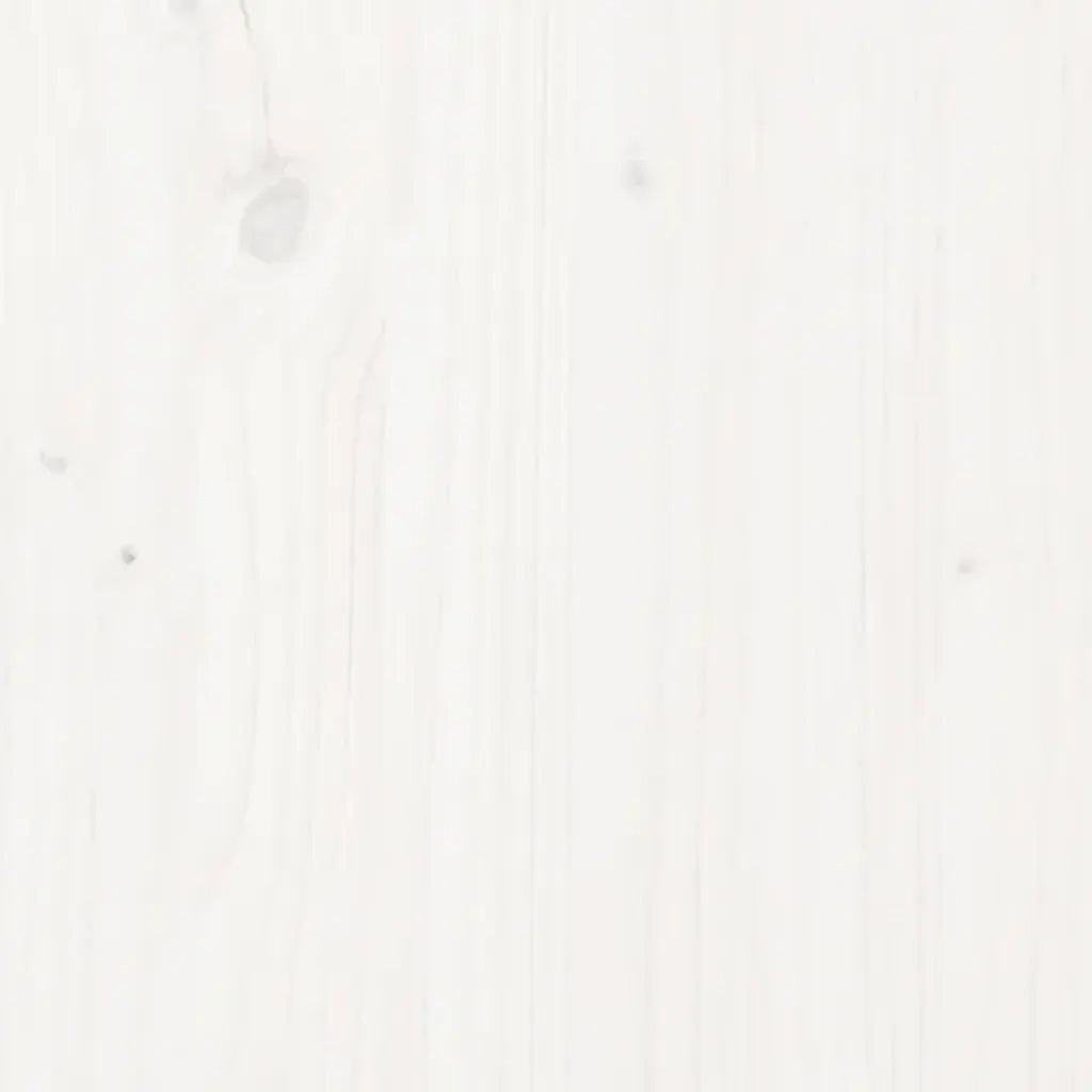 Comodino Bianco 35x34x32 cm in Legno Massello di Pino 813397