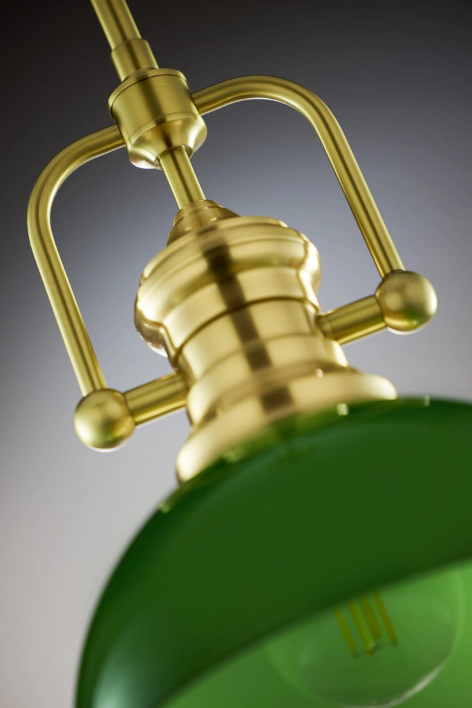 Lampada a sospensione industriale ottone verde E27 Jupiter