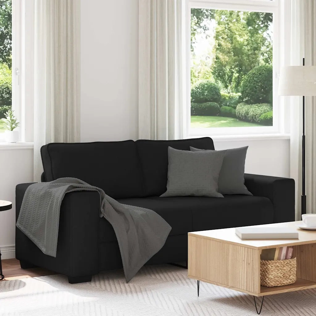 Divano a 2 Posti-Sofa 2 Posti Nero 120 cm in Tessuto 471838