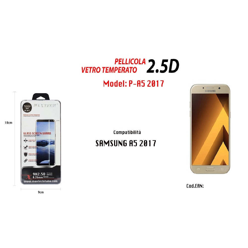 Trade Shop - Pellicola Protettiva Vetro Temperato Per Samsung Galaxy A5 2017 Maxtech P-a5 2017 -