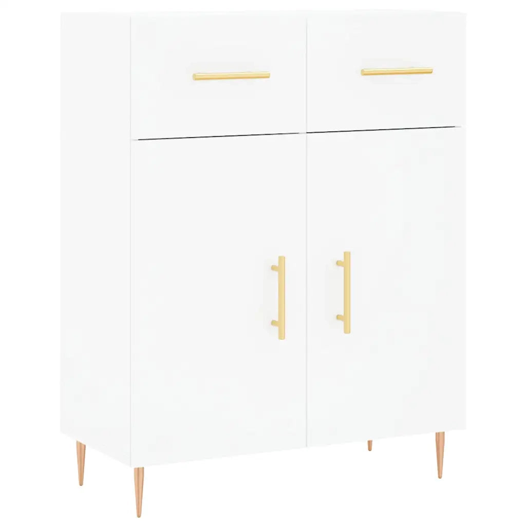 Credenza-Buffet-Armadio da cucina Bianca 69,5x34x180 cm in Legno Multistrato 437729