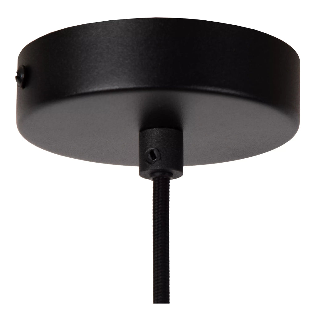 Lampada a sospensione Gregory lino nero E27 Ø34 Lucide