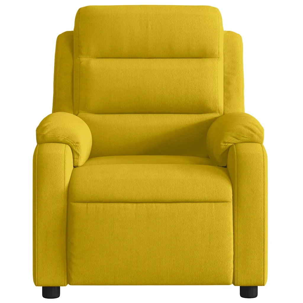 Poltrona Reclinabile Elettrica Gialla in Velluto 3205077