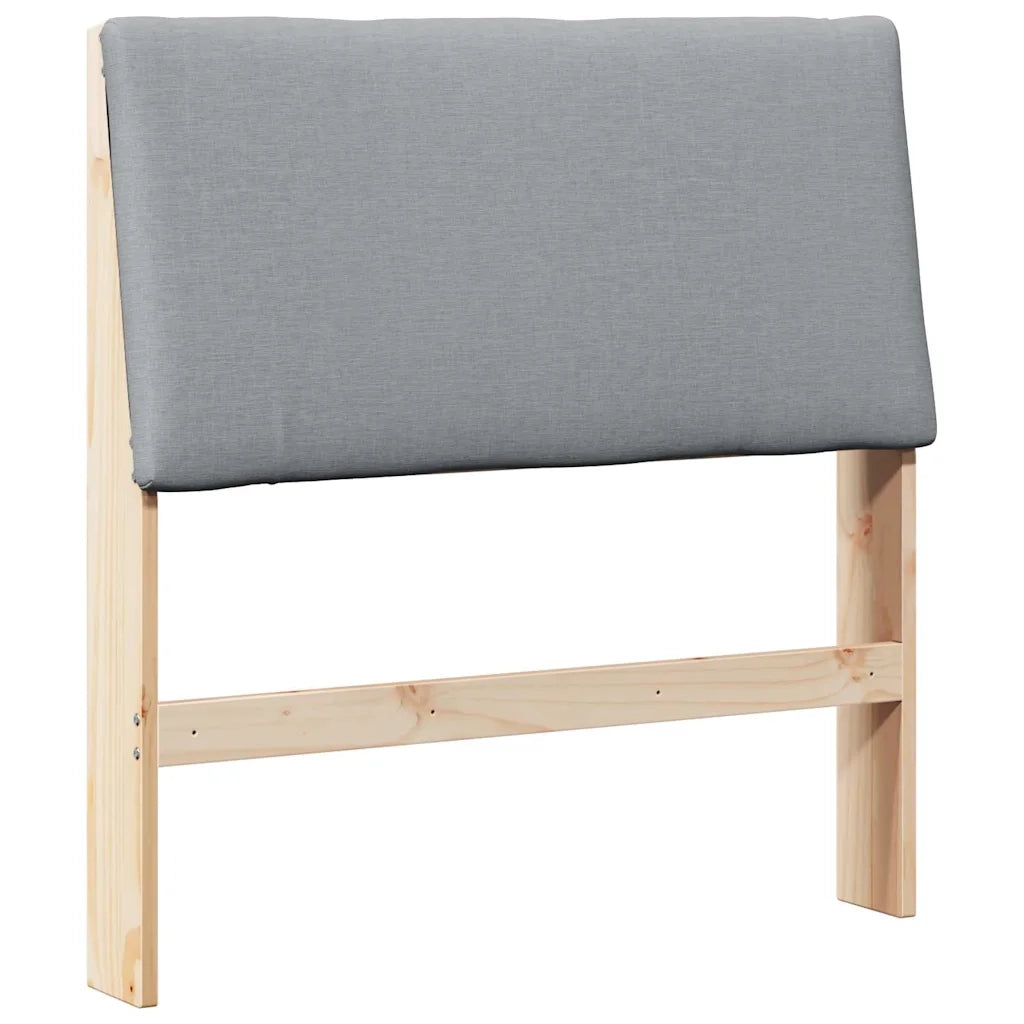 Testiera imbottita Grigio chiaro 100 cm Pino massello 879299