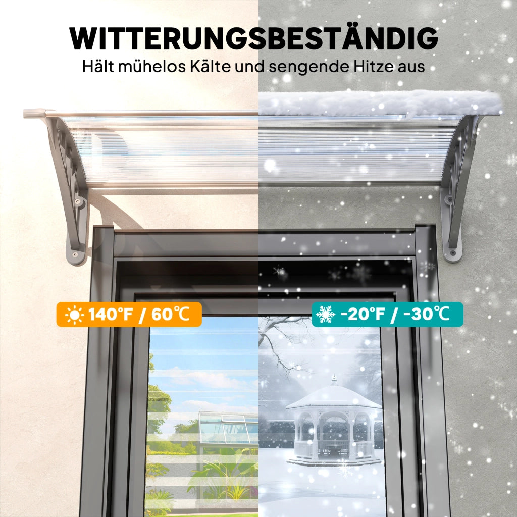 Vordach per ingresso e finestra ¨C Minimal ¨C 100x75x23 cm, argento