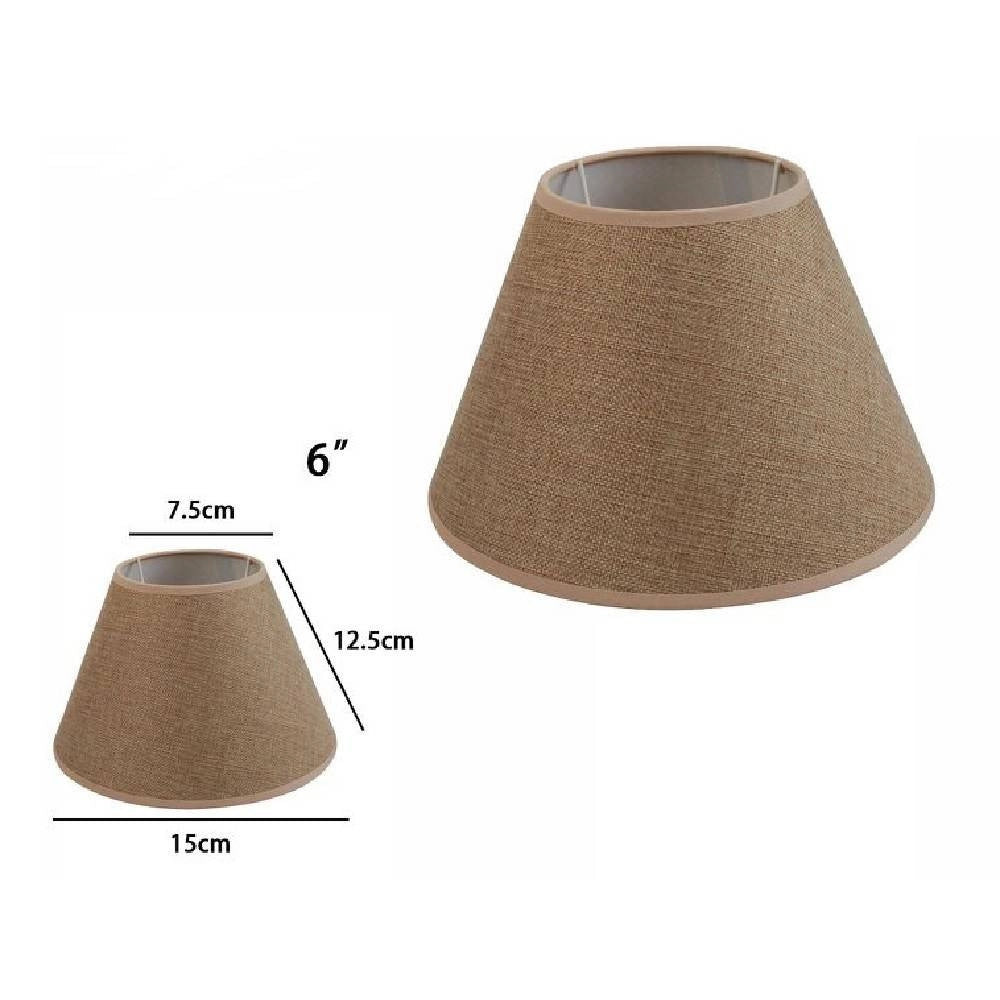 Trade Shop - Paralume Conico Cilindro Classico Ricambio Per Lampada E Applique In Tessuto Tnt - Marrone   -6"   -