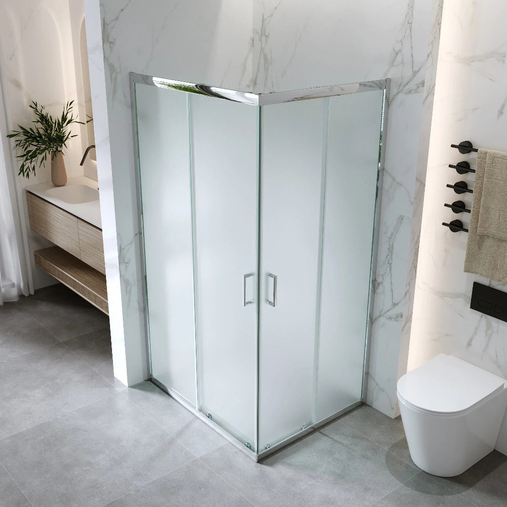 Cabina Doccia Angolare Scorrevole 80x120 Cm H 185 cm vetro Opaco 6 mm| Kiro