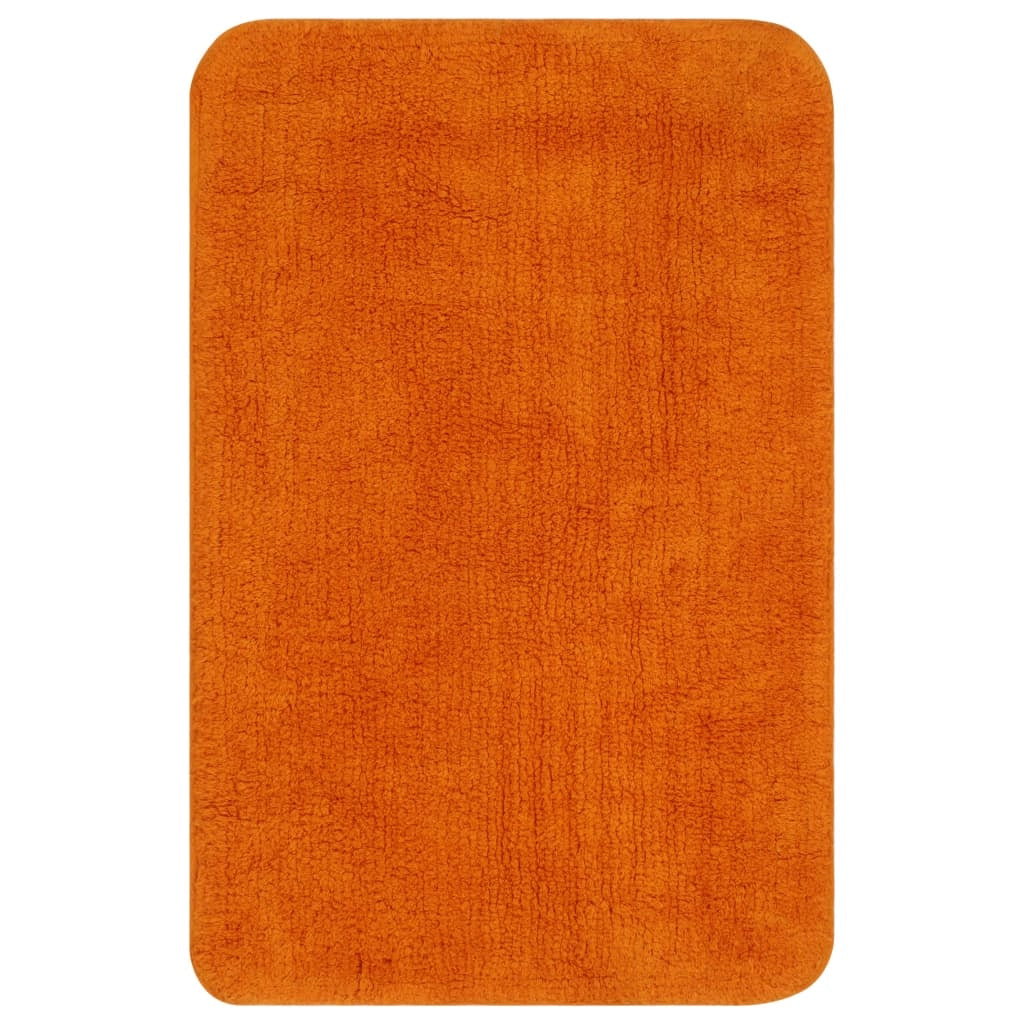 Set di 3 tappeti da bagno in tessuto arancione 02_0005747