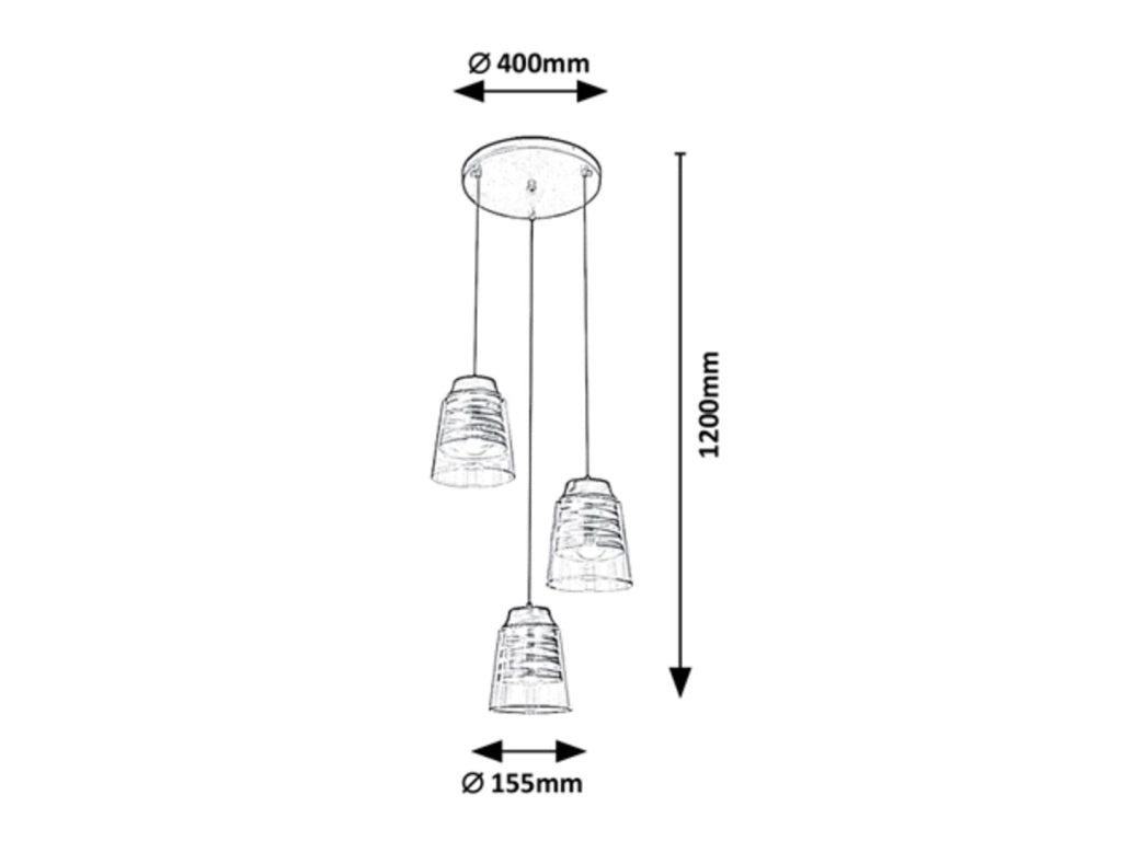 Lampada a sospensione Zenaida Rabalux 3xE27 nero Ø40