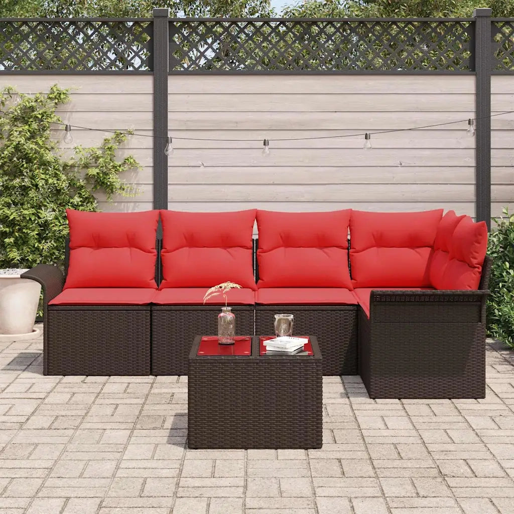 Set Divano da Giardino 6 pcs Marrone polyrattan 3354043