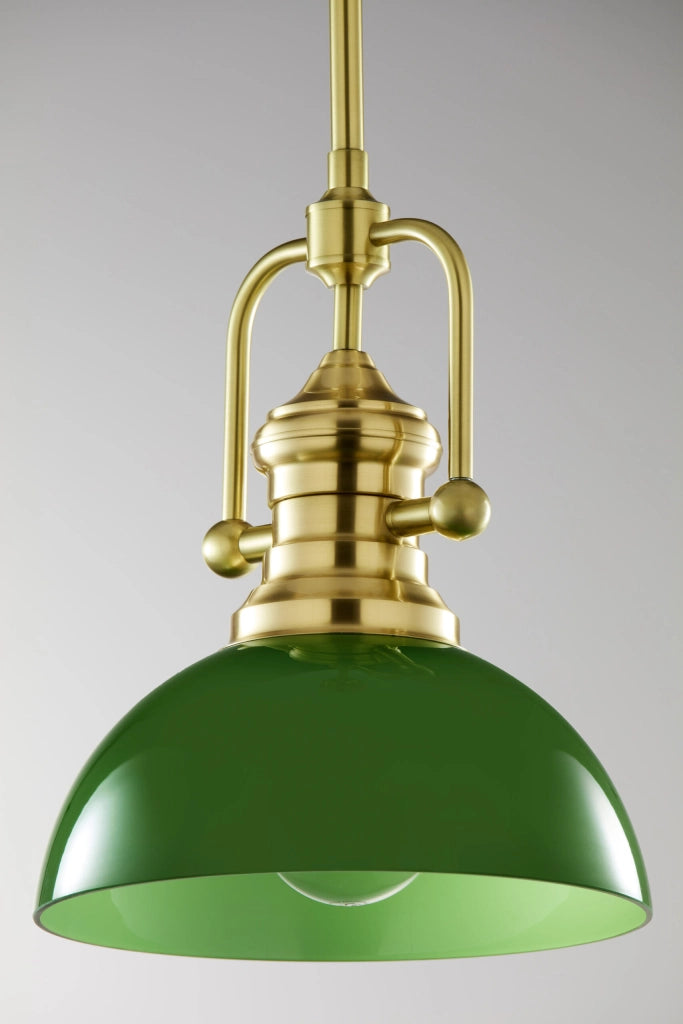 Lampada a sospensione industriale ottone verde E27 Jupiter