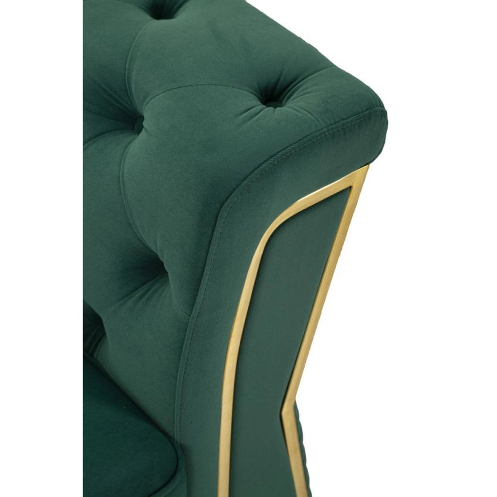 Divano VKH39, Verde, Legno, 162x83x76 cm