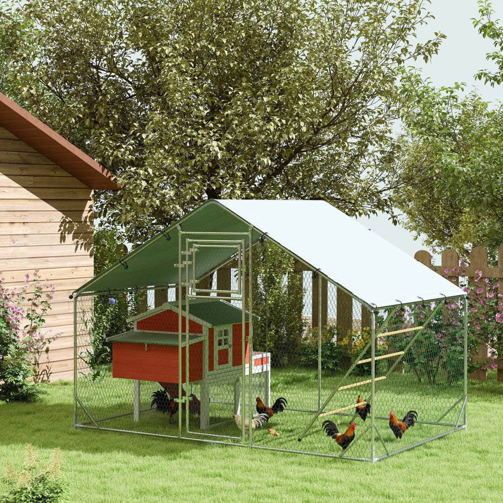 Recinto per Galline da Giardino ¨C zephmum ¨C Argento 3x2x1.9m