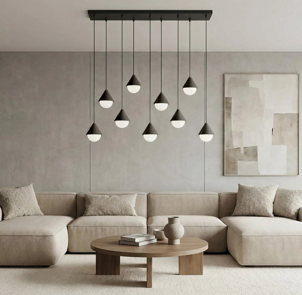 Lampada sospesa GIRO 9xG9 nero bianco Emibig
