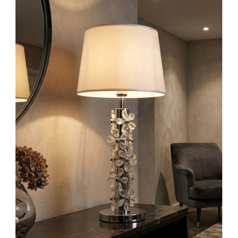 Lampadelle A Da Tavolo Silver Flower cm ø 35x74