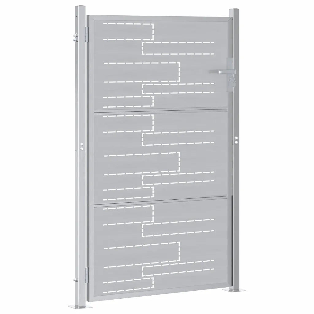 Cancello da giardino Argento 85 x 144 cm Acciaio inossidabile CFW7565313
