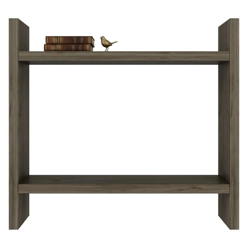 Morfasso, Mensola 2 Ripiani, 34x10x30h cm Marrone Noce