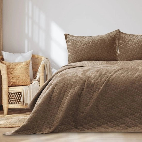 Sprei a geometrie uniche cappuccino 240x260 cm