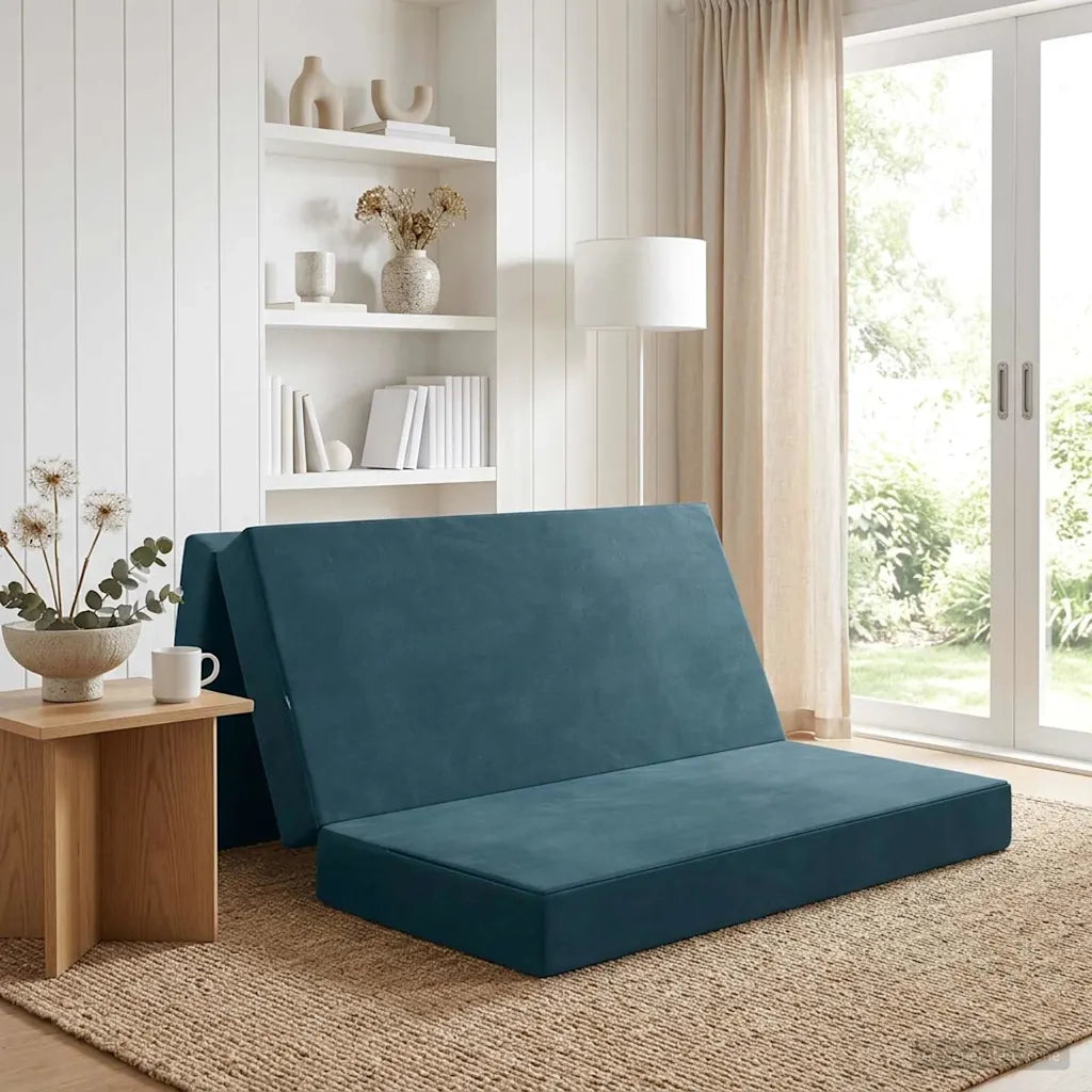 Divano Letto Pieghevole 140 x 67 x 45 cm Blu 900226