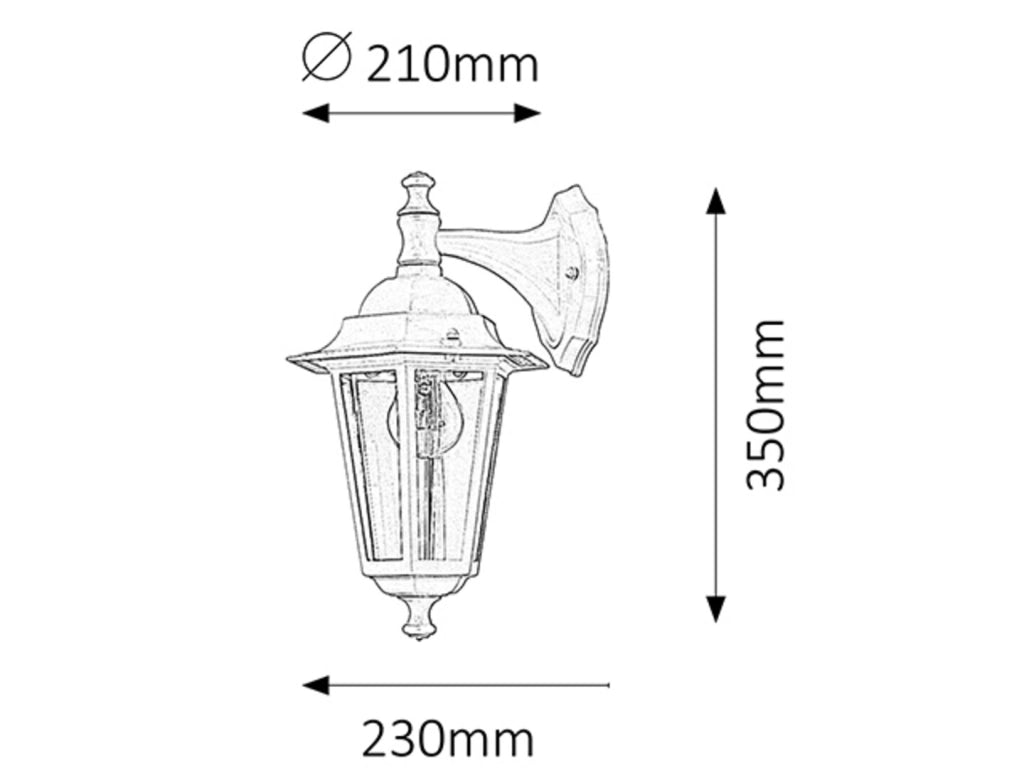Applique esterna classica nera E27 Rabalux Velence 8202