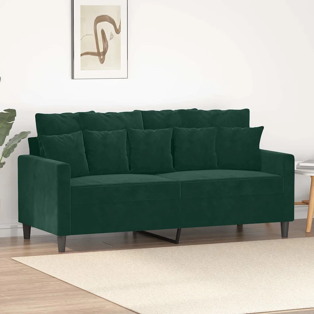 Divano a 2 Posti-Sofa 2 Posti Verde Scuro 140 cm in Velluto 646688