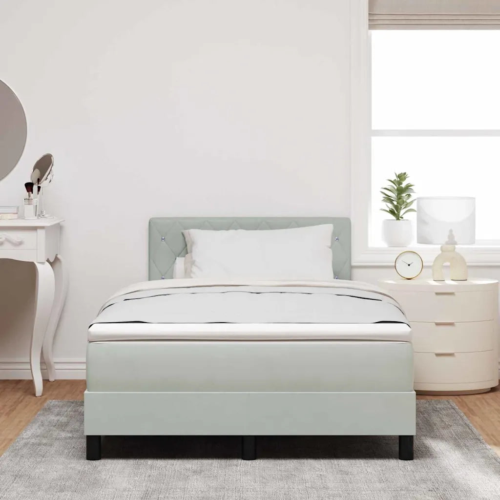 Letto a molle con materasso Grigio chiaro 120 x 200 cm Velluto 3339098