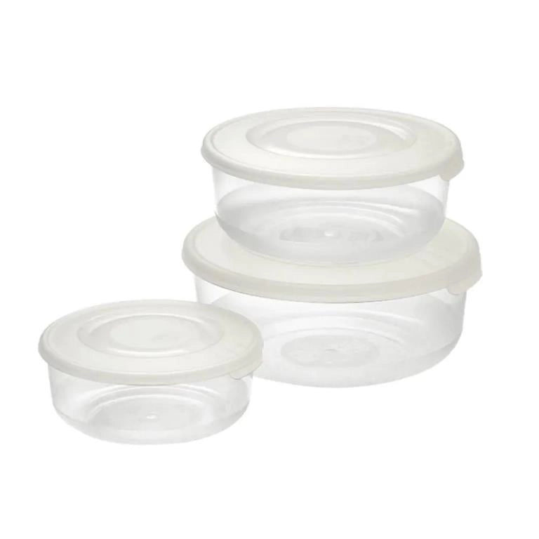 Set 3 Pezzi Contenitore Frigobox Alimenti Tondi
