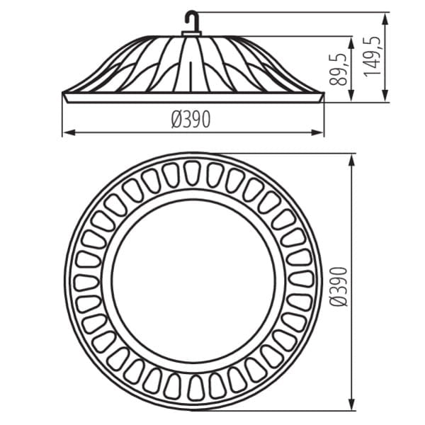 Miledo HIBO LED High Bay 200W 4000K IP65 nero 20000lm