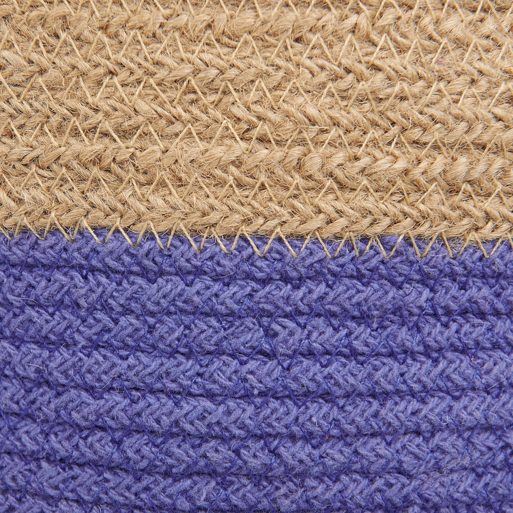 Set di 2 cesti in cotone beige e viola boho interno esterno