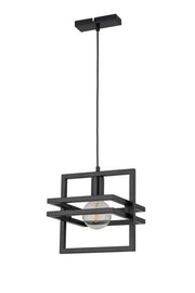 Lampada a sospensione Merci nera industriale Ø26 E27 Sigma