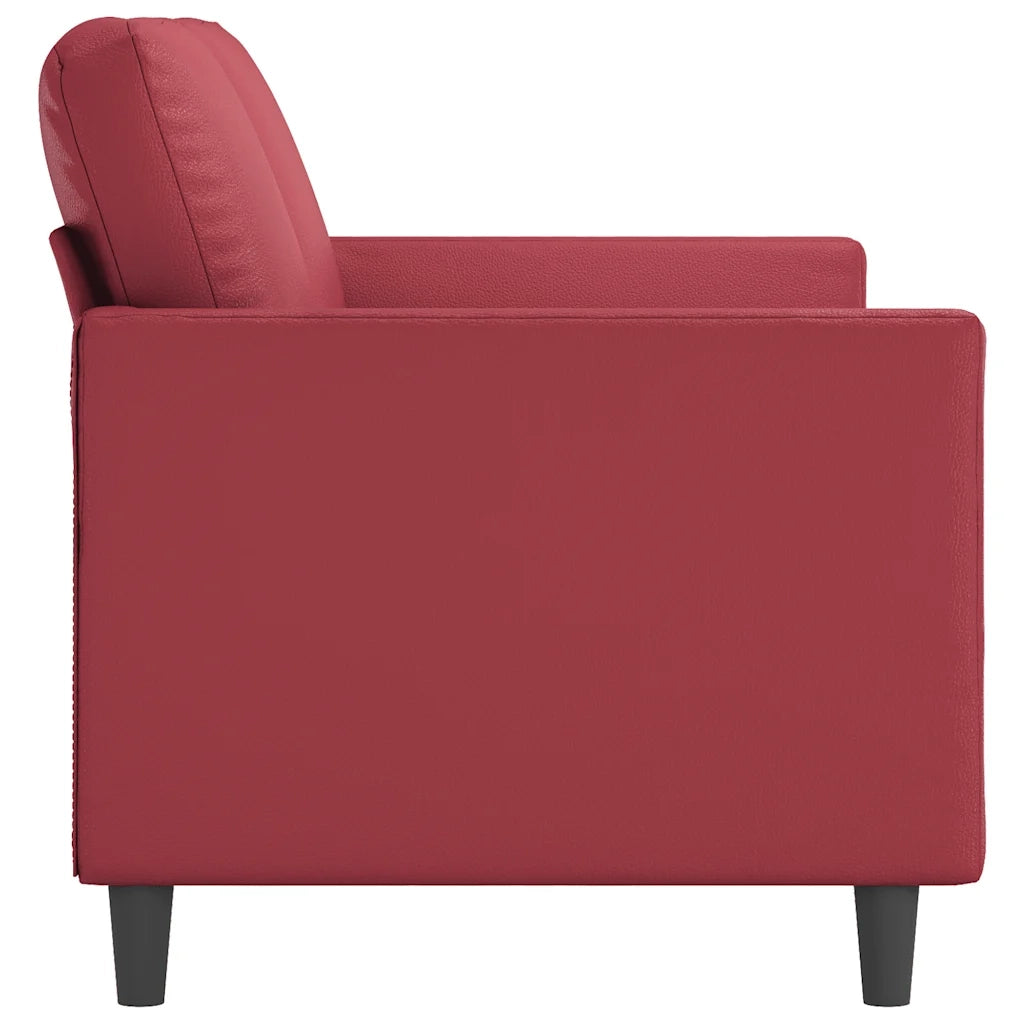 Divano a 2 Posti Rosso Vino 140 cm in Similpelle 359336