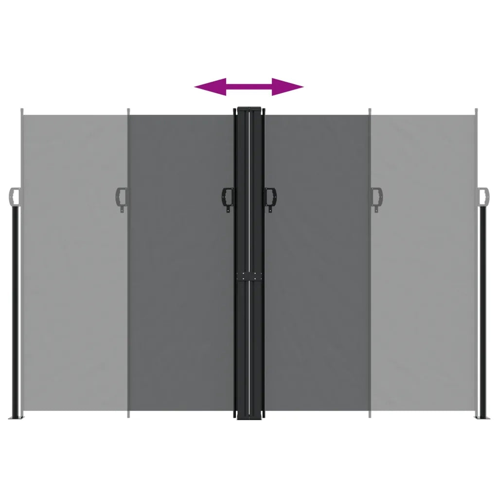 Tenda da Sole Laterale Retrattile Nera 220x1200 cm 4004864