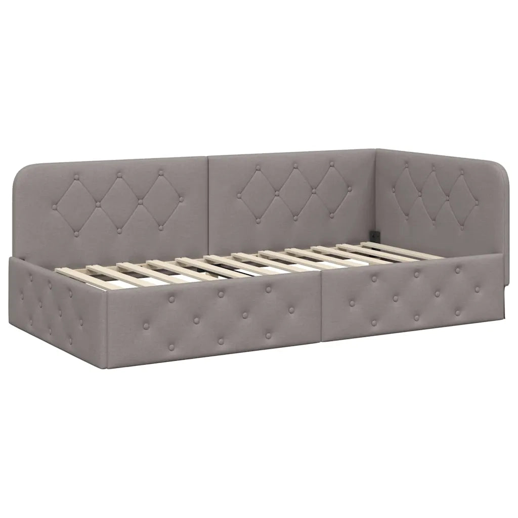 Cornice del letto ad angolo Talpa 100 x 200 cm Tessuto