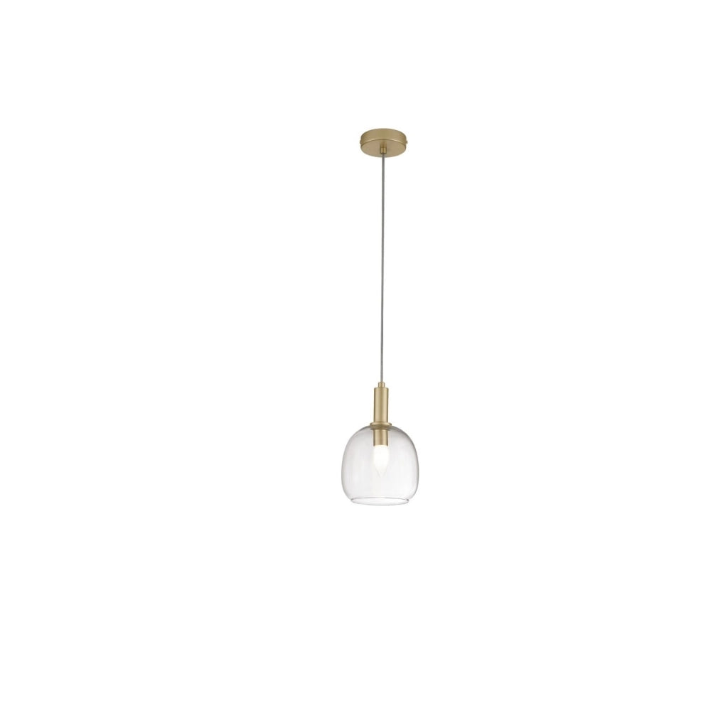 LAMPADARIO BRANDY 1XE14 D.16XH150CM ORO E VETRO.