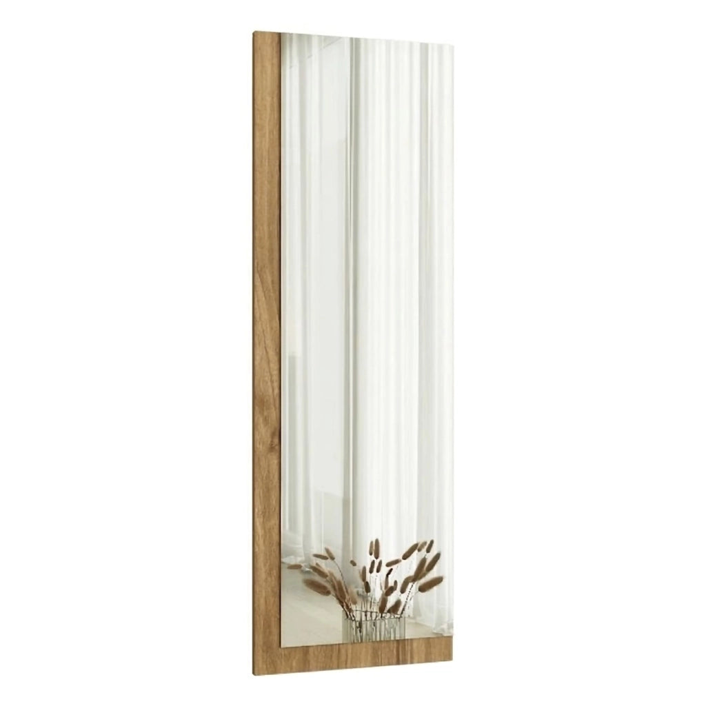 Solbiate, Specchio Forma Rettangolare, 40x120h cm Marrone Noce
