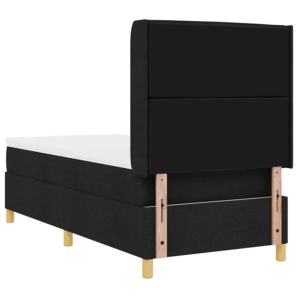 Letto a molle con materasso Nero 80 x 200 cm Tessuto
