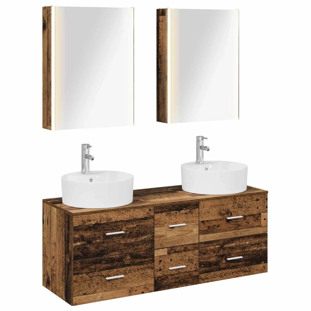 Set di mobili per il bagno 5 pz Legno antico 3406933