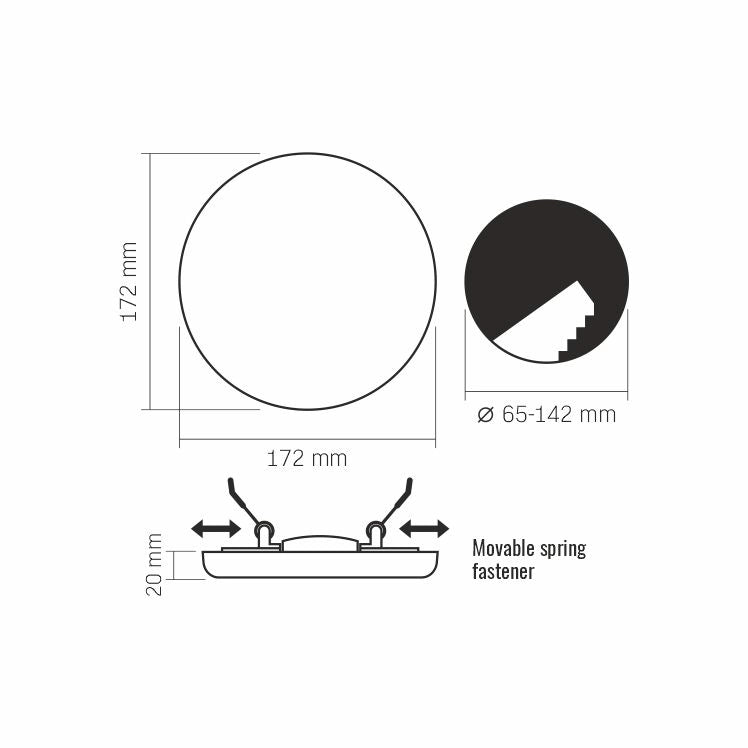 Downlight LED incasso bianco tondo 24W 4000K IP54 Videx