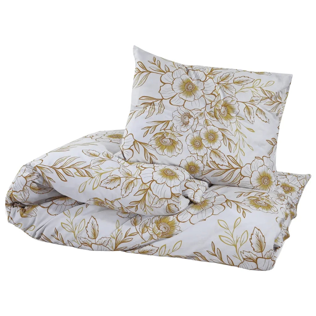 Set Copripiumino Bianco e Marrone 200x200 cm in Cotone 136414