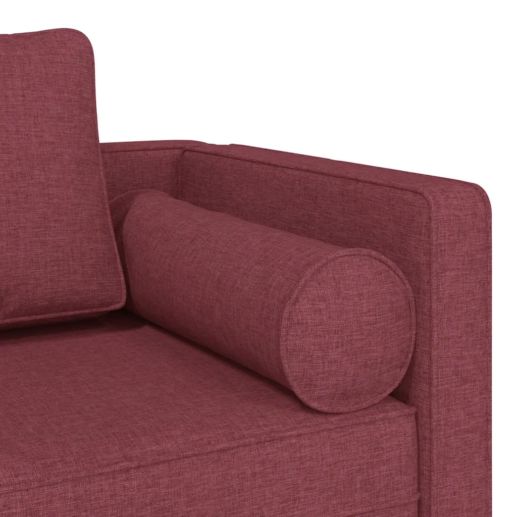 Chaise Lounge con Cuscini Rosso Vino in Tessuto 4007586