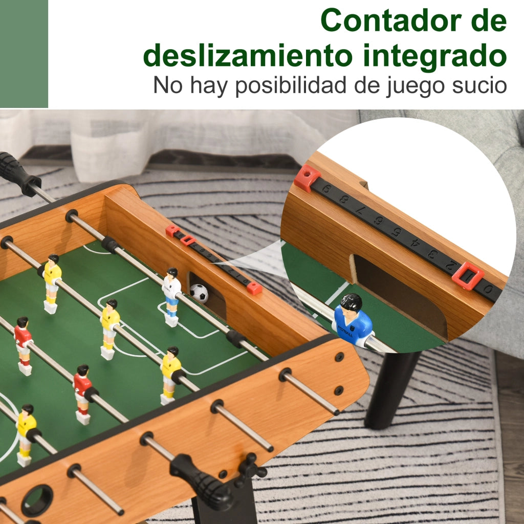 Tavolo da calcio balilla ¨C Minimal ¨C 98x42x62,5 cm legno naturale e nero