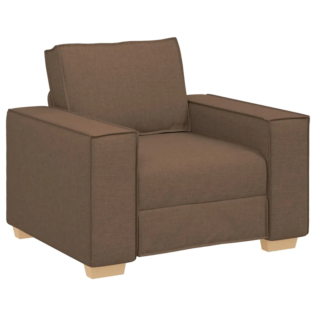 Divano 3 pcs Marrone 220 x 80 x 84 cm Tessuto misto lino 3324613