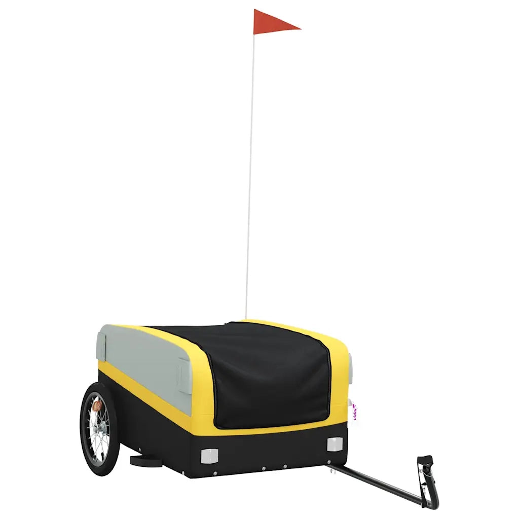 Rimorchio da Bici Nero e Giallo 45 kg in Ferro 94043