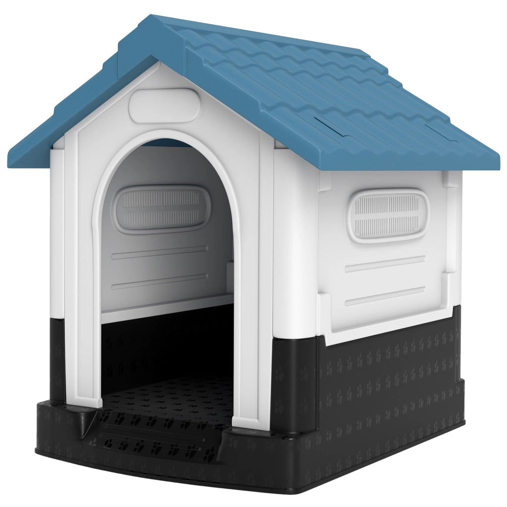 Casetta per cani ¨C Minimal ¨C 64.5x57x66 cm bianco e blu
