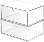 Organizzatore premium per cosmetici e accessori con supporto in acrilato trasparente. Set da 2 pezzi.