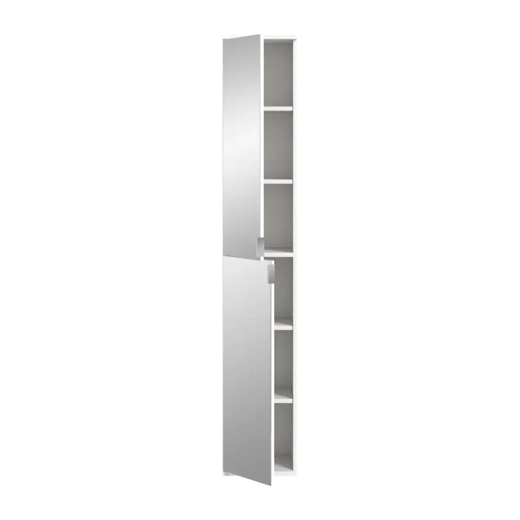 Armadio 4 porte BODITE – 2 porte con specchi – Bianco laccato