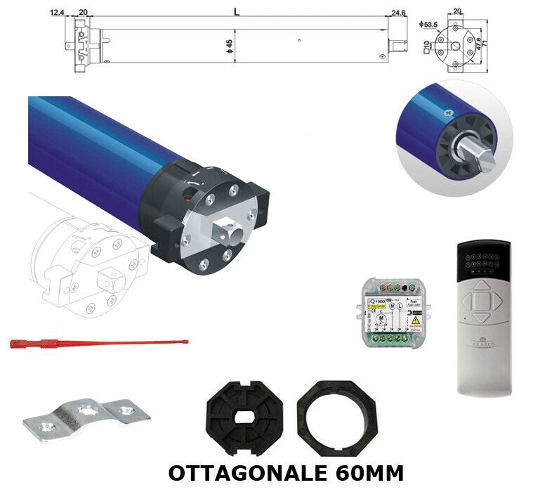 Tapparella Elettrica 100 Kg Motore 220V Tapparelle Comand Sali Scendi Radio Filo
