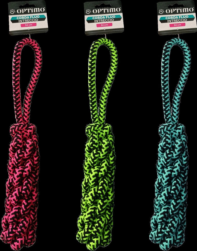 CORDA FLUO INTRECCIO 34 CM GIOCO IDEALE PER IL TUO CANE