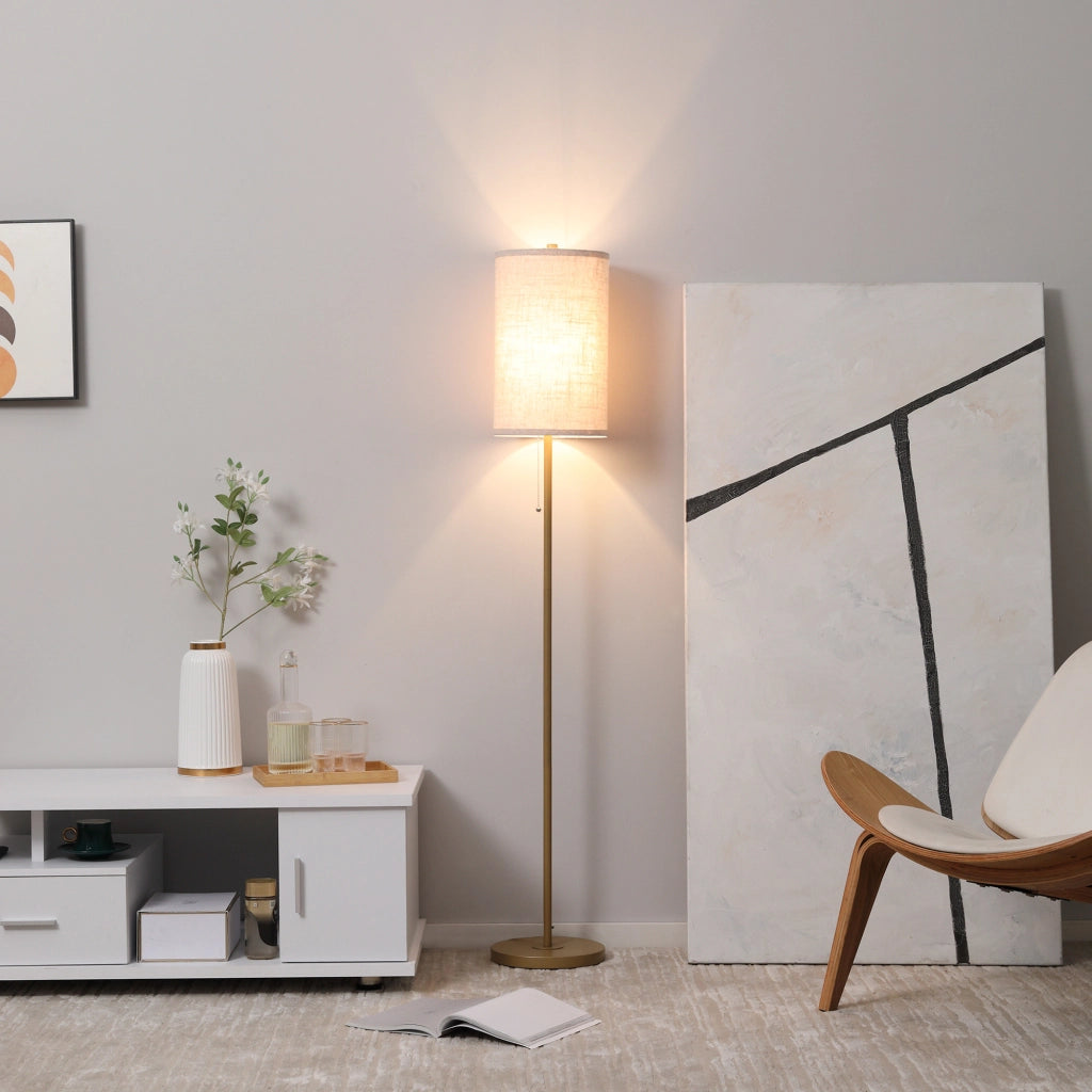Lampada da terra ¨C zephmum ¨C oro e bianco